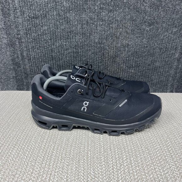 On Cloud Cloudventure Waterproof Triple Black Athletic Running Shoes Mens Sz 12